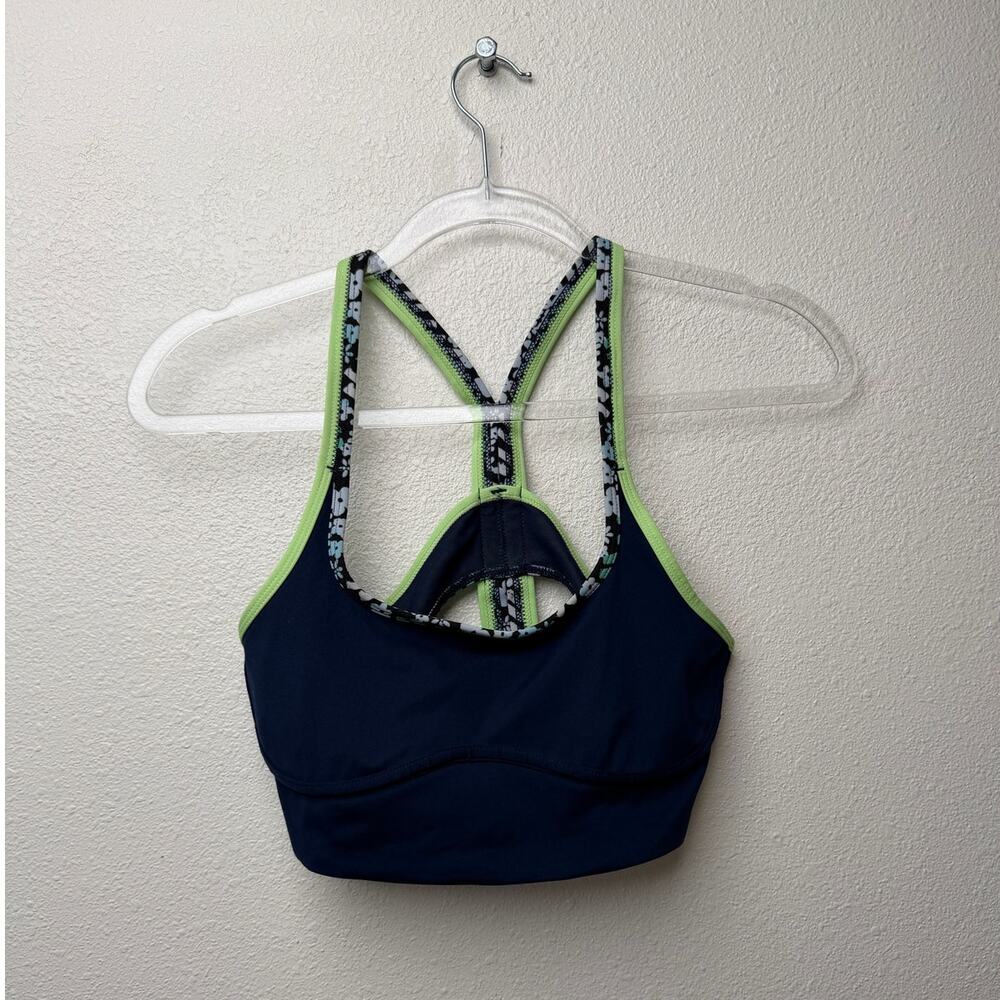 Free People Movement Navy Floral Racerback Sports Bra Women S - Picture 3 of 12